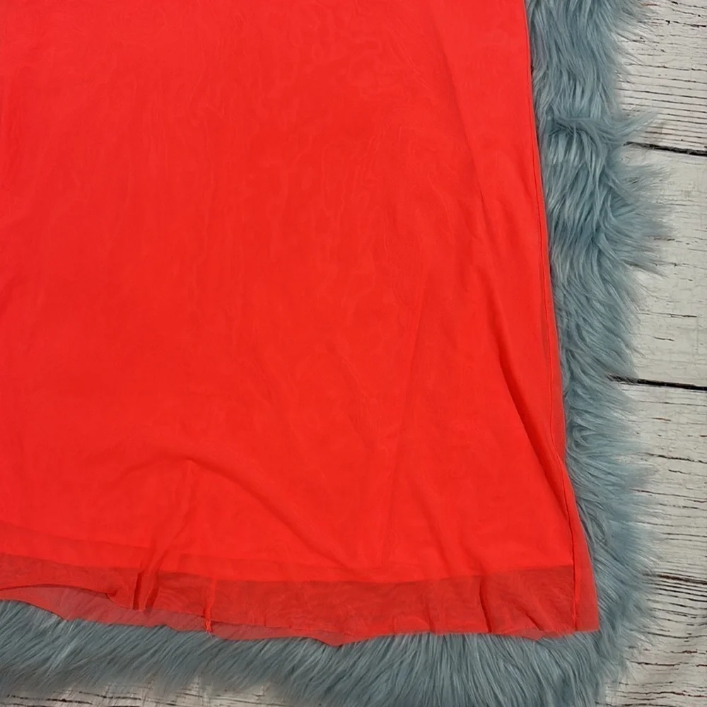 Oiselle Mio Mesh Mini Dress Neon Coral